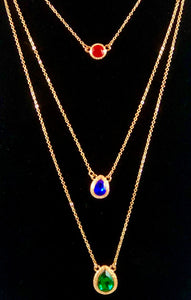 Three Layer Gemstone Necklace